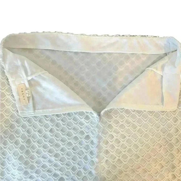 ADIVA White Crocheted Fishnet Lace Mesh Overlay Y2K Midi Pencil Skirt Size 6 - Picture 3 of 5